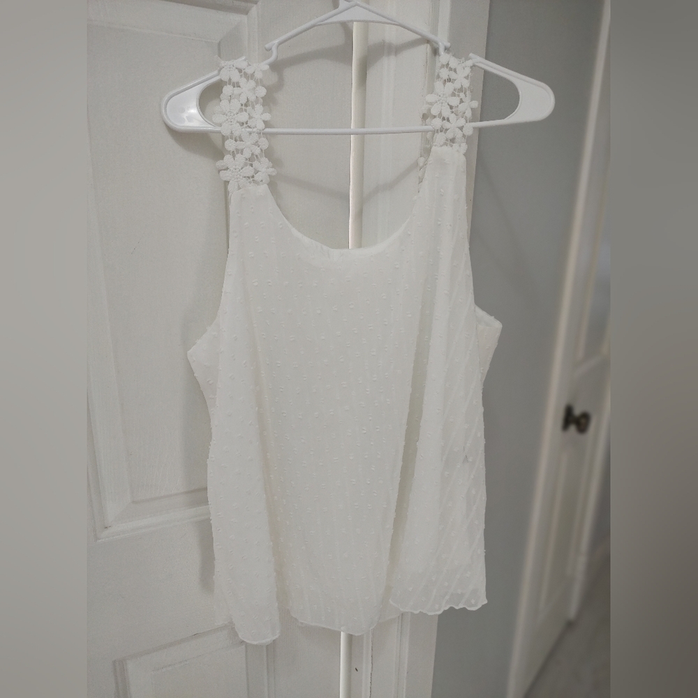 Shein Pretty Tank Top (XXL) White